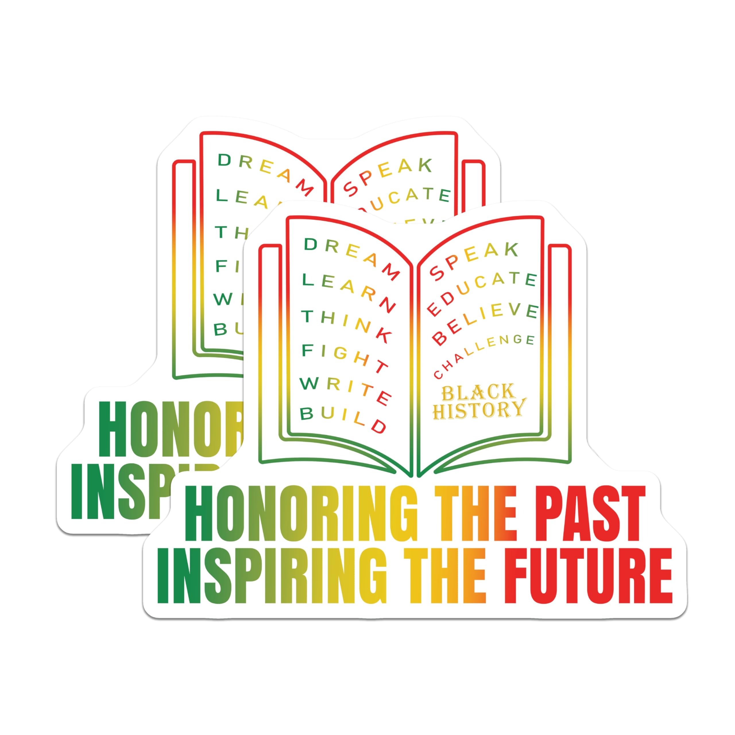 (2 Pack) Black History Magnets - Honoring Past Inspiring Future - Educational Empowerment Decor - 5 Inches On Longest Side - Thick Durable Magnet - Made in USA - MAG23206