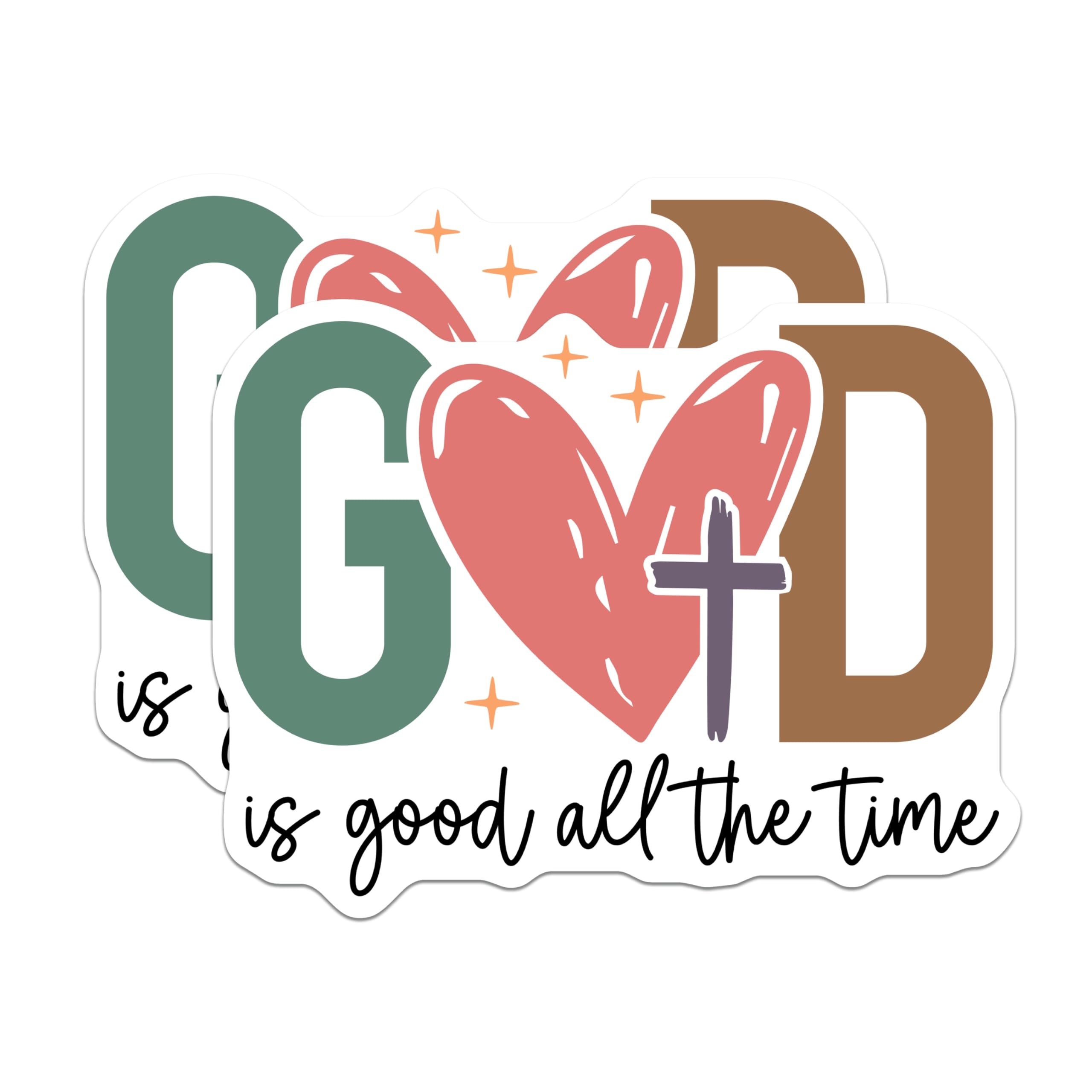 (2 Pack) God is Good All The Time Magnets - Christian Faith Decor - Inspirational Refrigerator - 5 Inches On Longest Side - Thick Durable Magnet - Made in USA - MAG29330