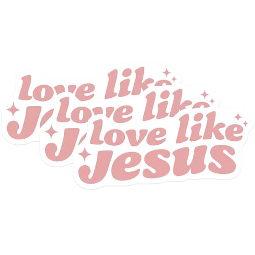 (3 Pack) Love Like Jesus Decals - Christian Saying - Inspirational Decals - 3 Inches On Longest Side - Easy Peel & Apply - Made in USA - 3MCS7715