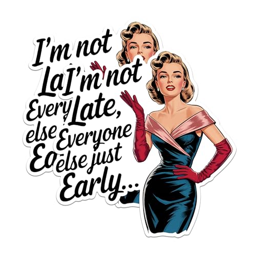 (2 Pack) Vintage Glam Stickers - Funny Quote Stickers - Retro Style Stickers for Laptops - 5" On Longest Side - Sticks to Any Smooth Flat Surface - Made in USA - BMCS2570