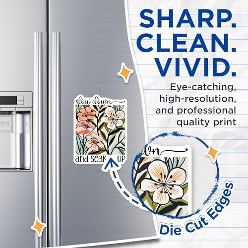 (2 Pack) Slow Down and Soak It Up Magnets - Floral - Inspirational Quote Magnets - Motivational Flower Magnets - 5" On Longest Side - for Cars, Fridges, Toolboxes - Made in USA - MAG3858