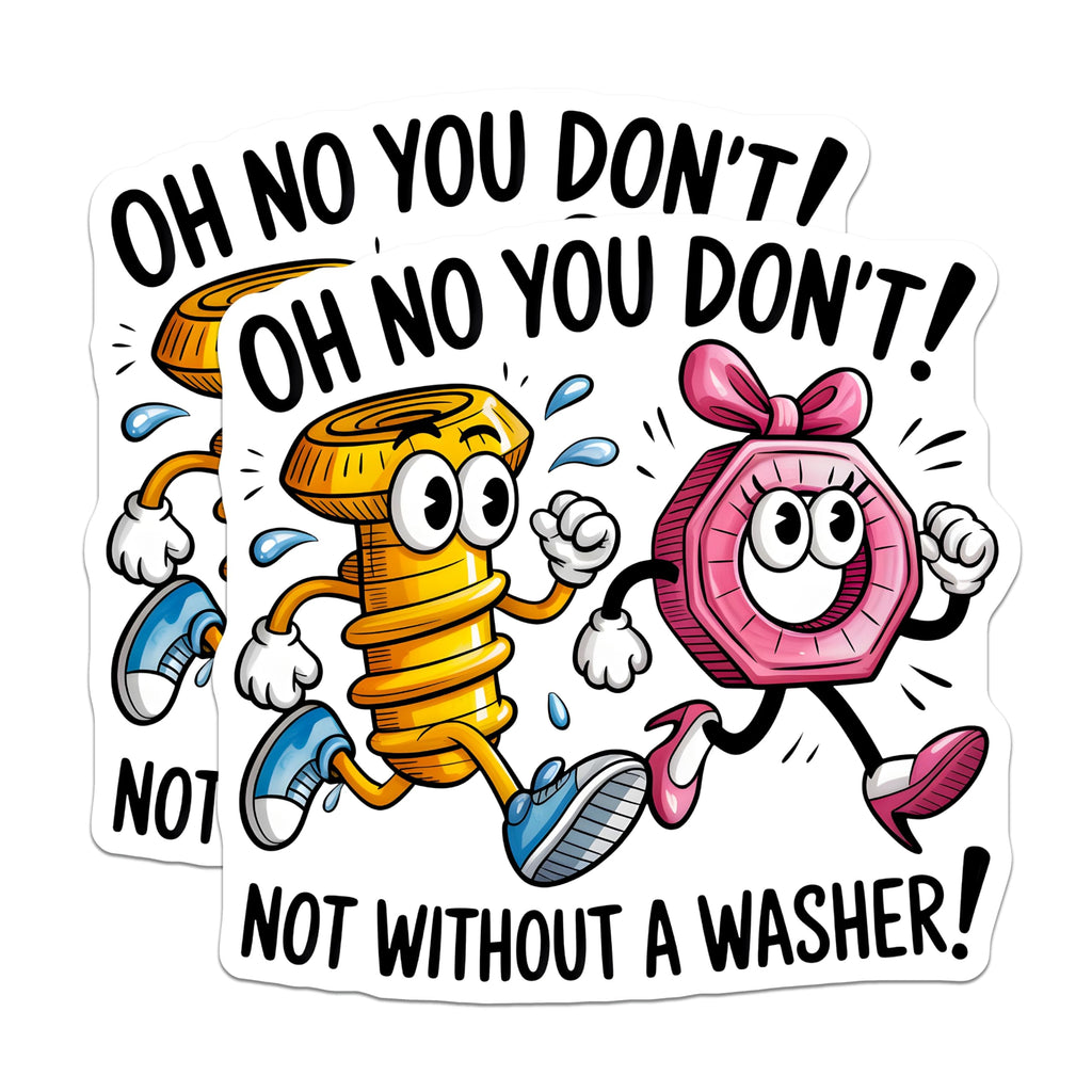 (2 Pack) Screw Washer Magnets - Funny Cartoon Magnets - Humor Tool Magnets - 5" On Longest Side - Premium Magnet - for Cars, Refrigerators, Toolboxes, Lockers - Made in USA - MAG14711