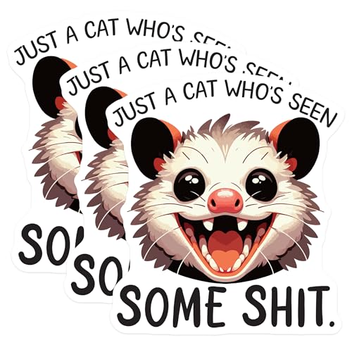 (3 Pack) Opossum Decals - Funny Animal Sticker - Laptop Decal - 3 Inches On Longest Side - Easy Peel & Apply - Made in USA - 3MCS4847
