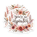 (2 Pack) Inspirational Quote Stickers - Motivational Floral Stickers - Boho Aesthetic Stickers for Notebook Laptop - 5" On Longest Side - Sticks to Smooth Flat Surfaces - Made in USA - BMCS4430