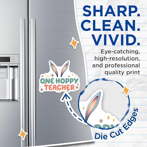 (2 Pack) One Hoppy Teacher Magnets - Cute Teacher Appreciation - Classroom Decor - 5" On Longest Side - for Cars, Fridges, Toolboxes - Made in USA - MAG8139