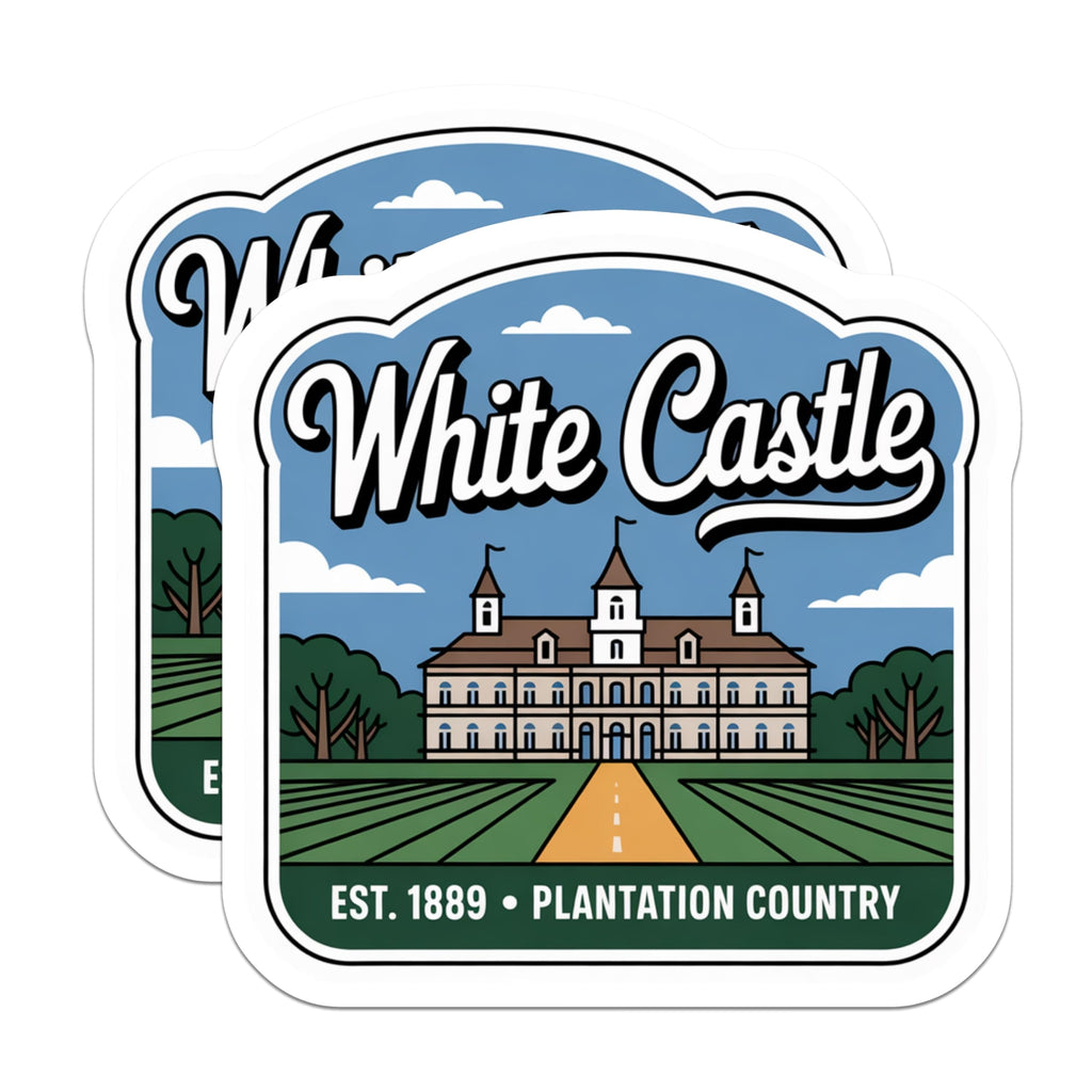 (2 Pack) White Castle Magnets - Landmark Illustration - Plantation Country Kitchen Decor - 5" On Longest Side - Premium Magnet - for Cars, Refrigerators, Toolboxes, Lockers - Made in USA - MAG17498