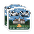 (2 Pack) White Castle Magnets - Landmark Illustration - Plantation Country Kitchen Decor - 5" On Longest Side - Premium Magnet - for Cars, Refrigerators, Toolboxes, Lockers - Made in USA - MAG17498