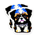 (2 Pack) Shih Tzu Puppy Magnets - Adorable Dog Breed Artwork - Cute Pet Lover Refrigerator Decor - Unique Canine Art - 5 Inches On Longest Side - Thick Durable Magnet - Made in USA - MAG21862