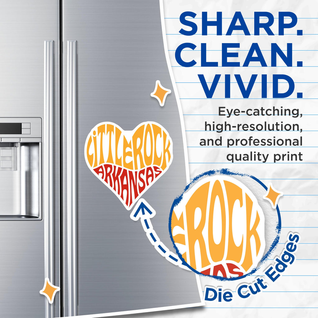 (2 Pack) Little Rock Arkansas Magnets - Heart Shape - City State Souvenir - 5" On Longest Side - Premium Magnet - for Cars, Refrigerators, Toolboxes, Lockers - Made in USA - MAG17619