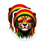 (2 Pack) Cheetah Cool Magnets - Rasta Lion Magnets - Reggae Sunglasses Magnets - 5" On Longest Side - for Cars, Fridges, Toolboxes - Made in USA - MAG4387