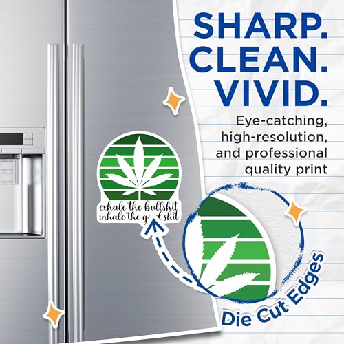 (2 Pack) Exhale The Bullshit Magnets Magnets - Inhale The Good Shit - Motivational Cannabis Decor - 5" On Longest Side - Made in USA - Sticks to Refrigerators & Metal Surfaces - MAG8913
