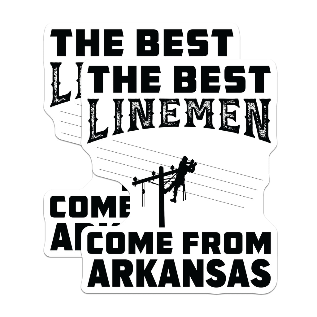 (2 Pack) Lineman Magnets - Arkansas Utility Worker - Electrician Power Pole Design - 5 Inches On Longest Side - Thick Durable Magnet - Made in USA - MAG20435