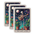 (3 Pack) Plant Lover Decals - Skeleton Guitar Decals - Celestial Decal - 3 Inches On Longest Side - Easy Peel & Apply - Made in USA - 3MCS4247