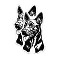 (2 Pack) German Shepherd Magnets - Dog Lover Decor - Pet Parent Item - 5 Inches On Longest Side - Thick Durable Magnet - Made in USA - MAG36787