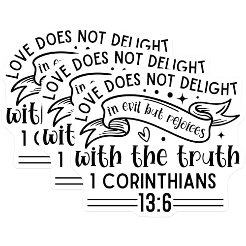 (3 Pack) Corinthians Decals - Christian Verse - Religious Laptop Decals - 3 Inches On Longest Side - Easy Peel & Apply - Made in USA - 3MCS2632