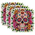 (3 Pack) Sugar Skull Decals - Floral Skull Stickers - Day of The Dead Decal - 3 Inches On Longest Side - Easy Peel & Apply - Made in USA - 3MCS0931