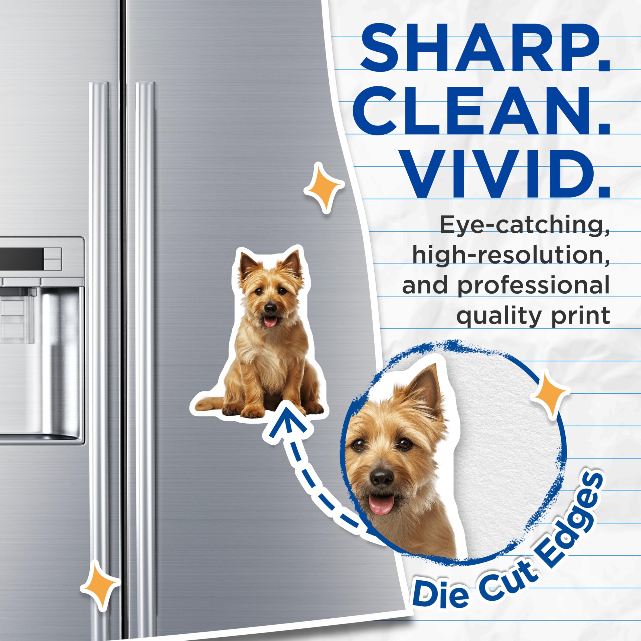 (2 Pack) Adorable Terrier Magnets - Dog Lover Decor - Happy Pet Refrigerator Art - 5 Inches On Longest Side - Thick Durable Magnet - Made in USA - MAG30205