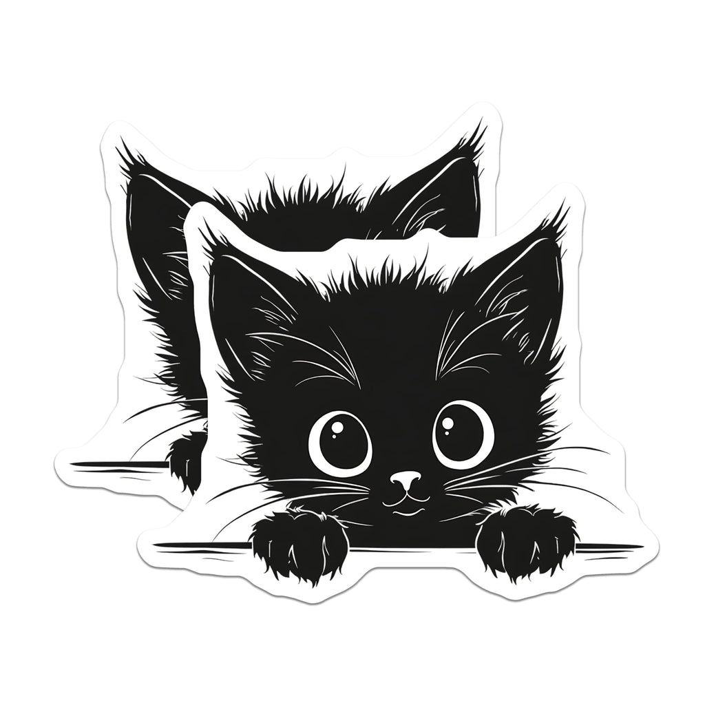 (2 Pack) Black Cat Magnets - Cute Kitten Decor - Feline Lover Gifts - 5" On Longest Side - Premium Magnet - for Cars, Refrigerators, Toolboxes, Lockers - Made in USA - MAG14084
