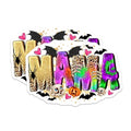 (2 Pack) Halloween Mama Magnets - Spooky Mom Fridge Decor - Leopard Print Fall Vibes - 5 Inches On Longest Side - Thick Durable Magnet - Made in USA - MAG29771