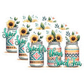 (3 Pack) Sweet Tea Decals - Sunflower Design - Southern Charm - 3 Inches On Longest Side - Easy Peel & Apply - Made in USA - 3MCS7064