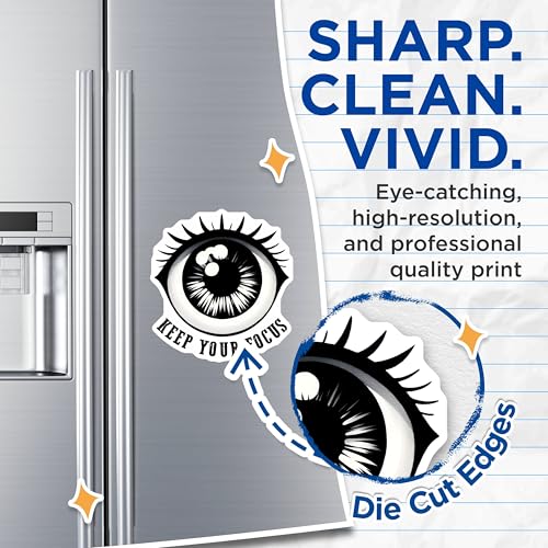(2 Pack) Inspirational Eye Magnets - Motivational Quote - Keep Your Focus Home Decor - 5" On Longest Side - for Cars, Fridges, Toolboxes - Made in USA - MAG8085