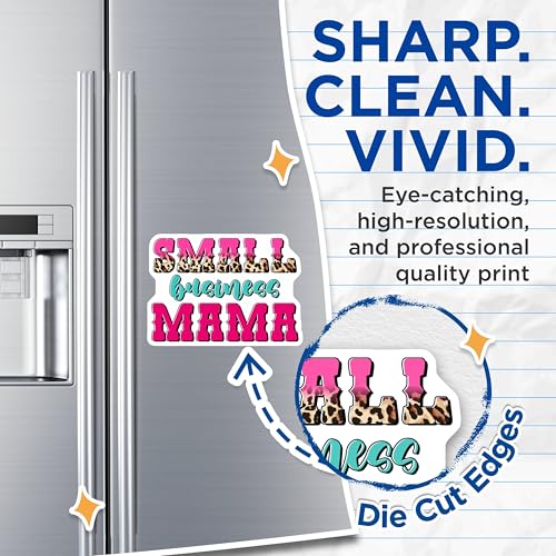 (2 Pack) Small Business Mama Magnets Magnets - Entrepreneur Mom Decor - Inspirational Magnet Set - 5" On Longest Side - Made in USA - Sticks to Refrigerators & Metal Surfaces - MAG8457