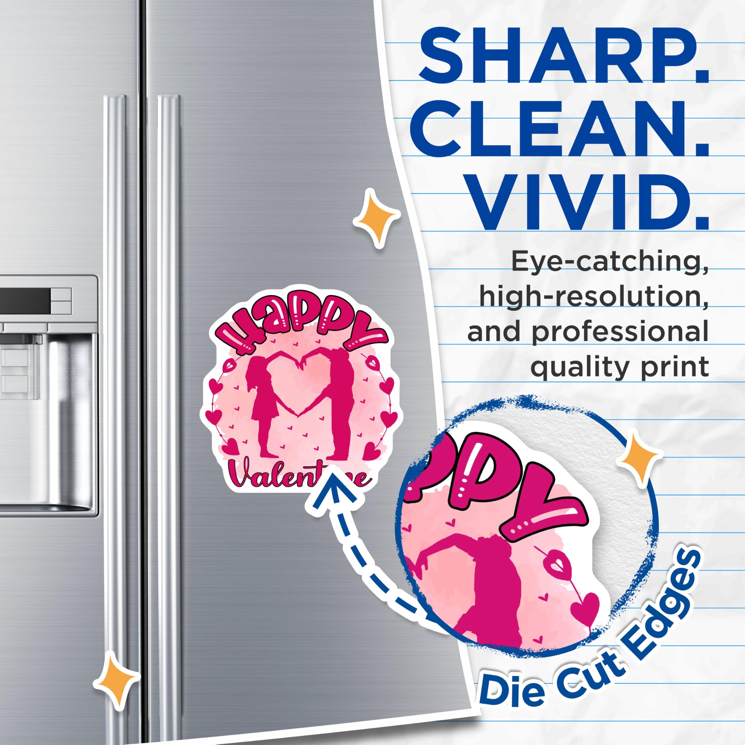 (2 Pack) Valentine Couple Magnets - Romantic Heart Decor - Sweet Love Appliance Art - 5 Inches On Longest Side - Thick Durable Magnet - Made in USA - MAG21633