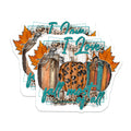 (2 Pack) Leopard Pumpkin Fall Magnets - Autumn Decor for Fridge - Cozy Kitchen Accessories - 5 Inches On Longest Side - Thick Durable Magnet - Made in USA - MAG25493