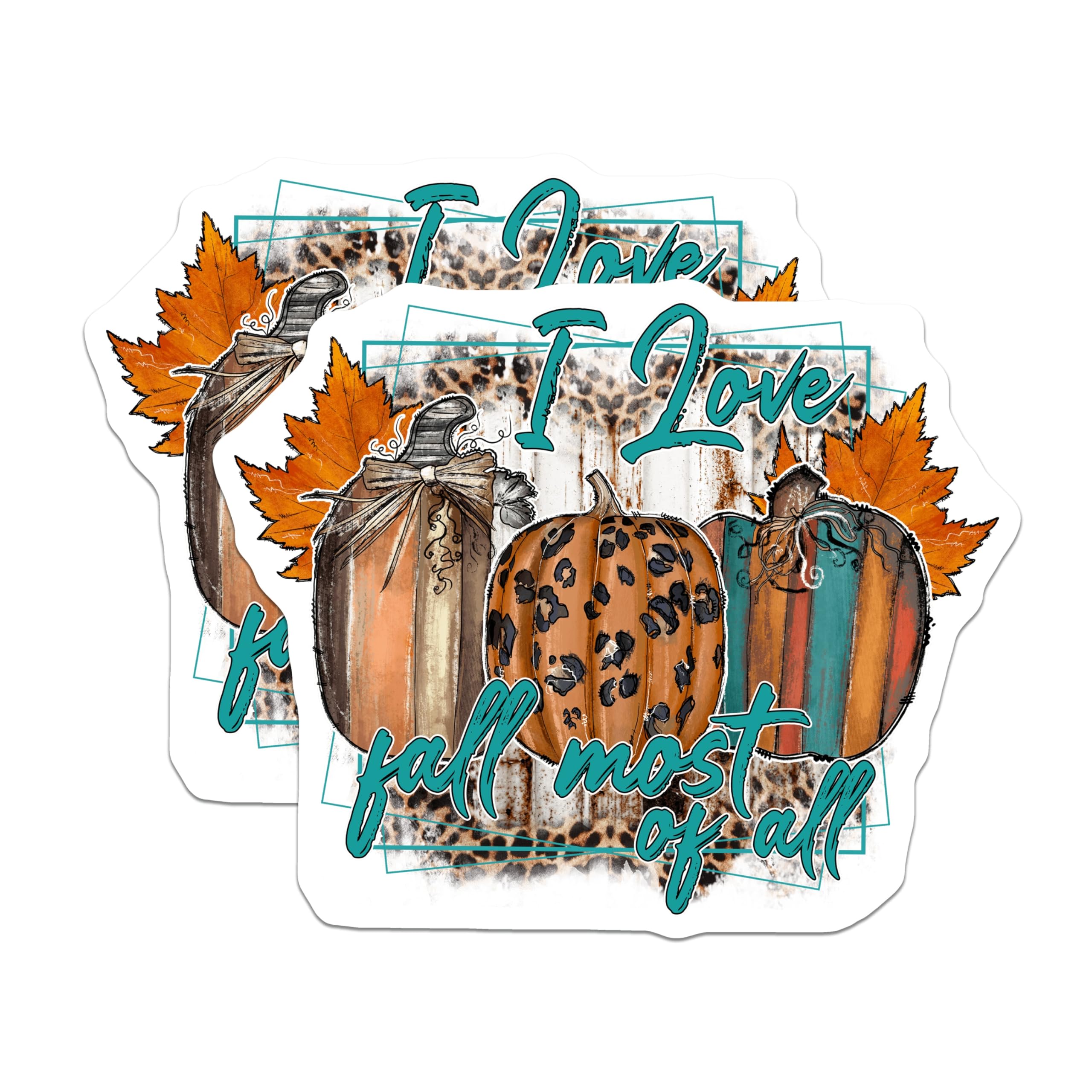 (2 Pack) Leopard Pumpkin Fall Magnets - Autumn Decor for Fridge - Cozy Kitchen Accessories - 5 Inches On Longest Side - Thick Durable Magnet - Made in USA - MAG25493