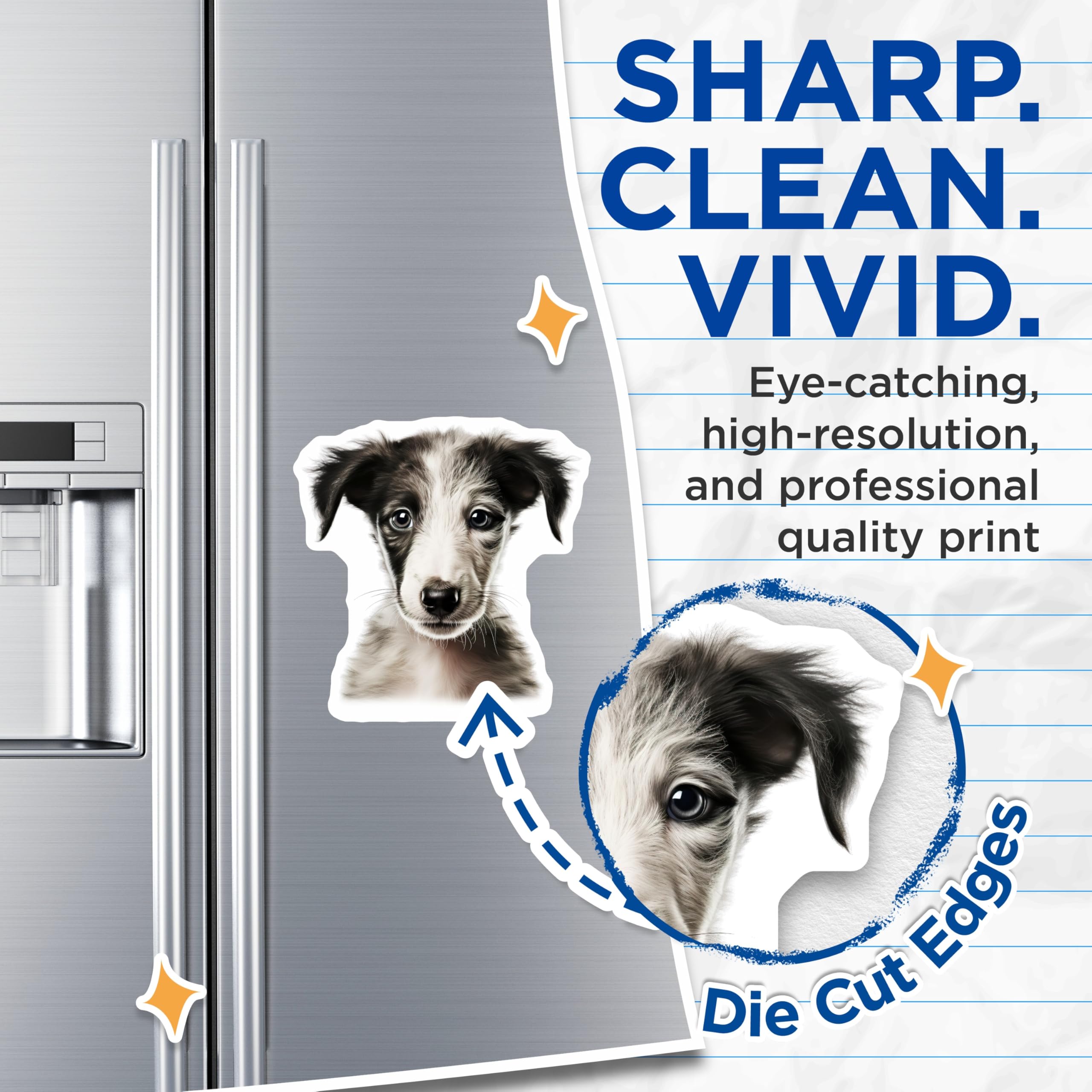 (2 Pack) Sighthound Puppy Magnets - Dog Lover Decor - Pet Parent Kitchen Art - 5 Inches On Longest Side - Thick Durable Magnet - Made in USA - MAG27433