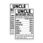 (2 Pack) Uncle Nutrition Facts Magnets - Uncle Humor - Funny Uncle - Uncle Sarcasm Quotes - 5" On Longest Side - for Cars, Fridges, Toolboxes - Made in USA - MAG4527