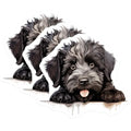 (3 Pack) Puppy Dog Decals - Cute Dog - Laptop Decal - 3 Inches On Longest Side - Easy Peel & Apply - Made in USA - 3MCS8648