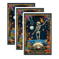 (3 Pack) Balancer Tarot Decals - Skeleton Moon Art - Floral Celestial Decal - 3 Inches On Longest Side - Easy Peel & Apply - Made in USA - 3MCS0012