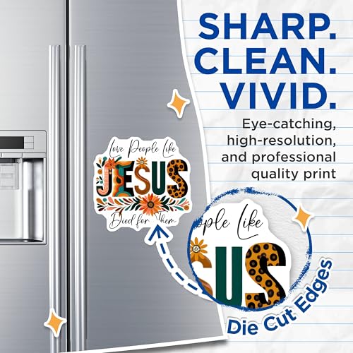 (2 Pack) Love People Like Jesus Magnets - Inspirational Christian - Faith-Based Decor - Motivational - 5" On Longest Side - for Cars, Refrigerators, Lockers - Made in USA BMCS3119