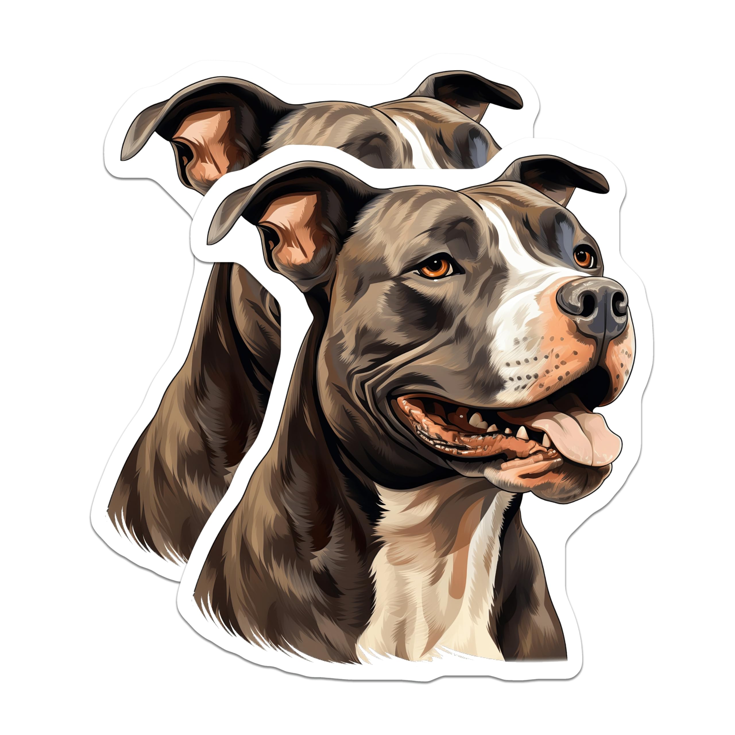 (2 Pack) Pitbull Dog Magnets - Dog Lover Refrigerator Art - Pet Owner Appliance Decor - Animal Breed Display - 5 Inches On Longest Side - Thick Durable Magnet - Made in USA - MAG30552