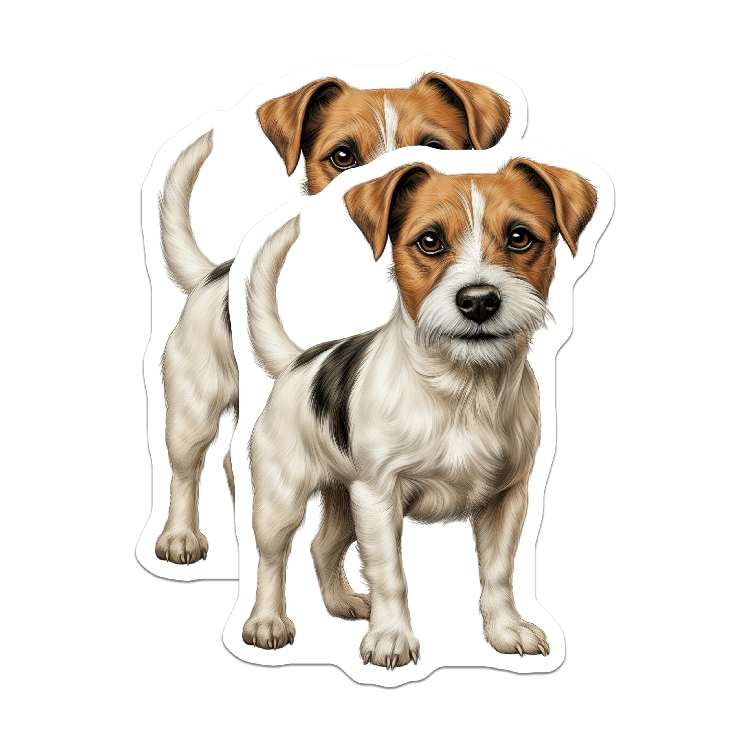 (2 Pack) Jack Russell Terrier Magnets - Cute Dog Lover Home Decor - Dog Mom Fridge Accent - 5 Inches On Longest Side - Thick Durable Magnet - Made in USA - MAG25252