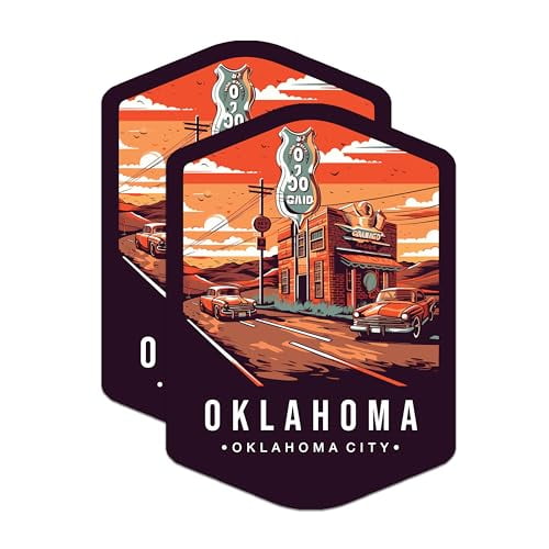 (2 Pack) Oklahoma State and Capitol Magnets - OK State Magnet - Choose from 50 States - 5" On Longest Side - Premium Magnet - for Cars, Refrigerators, Toolboxes, Lockers - Made in USA - MAG1492