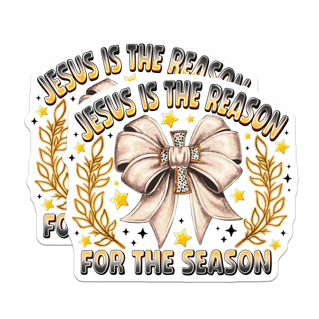 (2 Pack) Jesus is the Reason Magnets - Christian Christmas Decor - Religious Holiday Faith - 5 Inches On Longest Side - Thick Durable Magnet - Made in USA - MAG27474