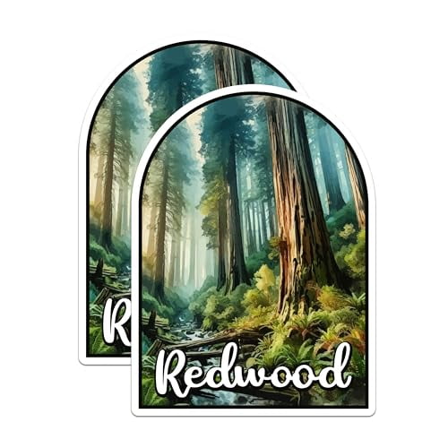 (2 Pack) Redwood National Park Bumper Magnet - US National Park - Choose from 63 Parks - 5" On Longest Side - Decal for Car Bumper, Laptop, Water Bottle, Wall, and Window - MAG1568