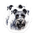 (2 Pack) Schnauzer Magnets - Watercolor Dog Art - Pet Lover Refrigerator Accessories - 5 Inches On Longest Side - Thick Durable Magnet - Made in USA - MAG23608
