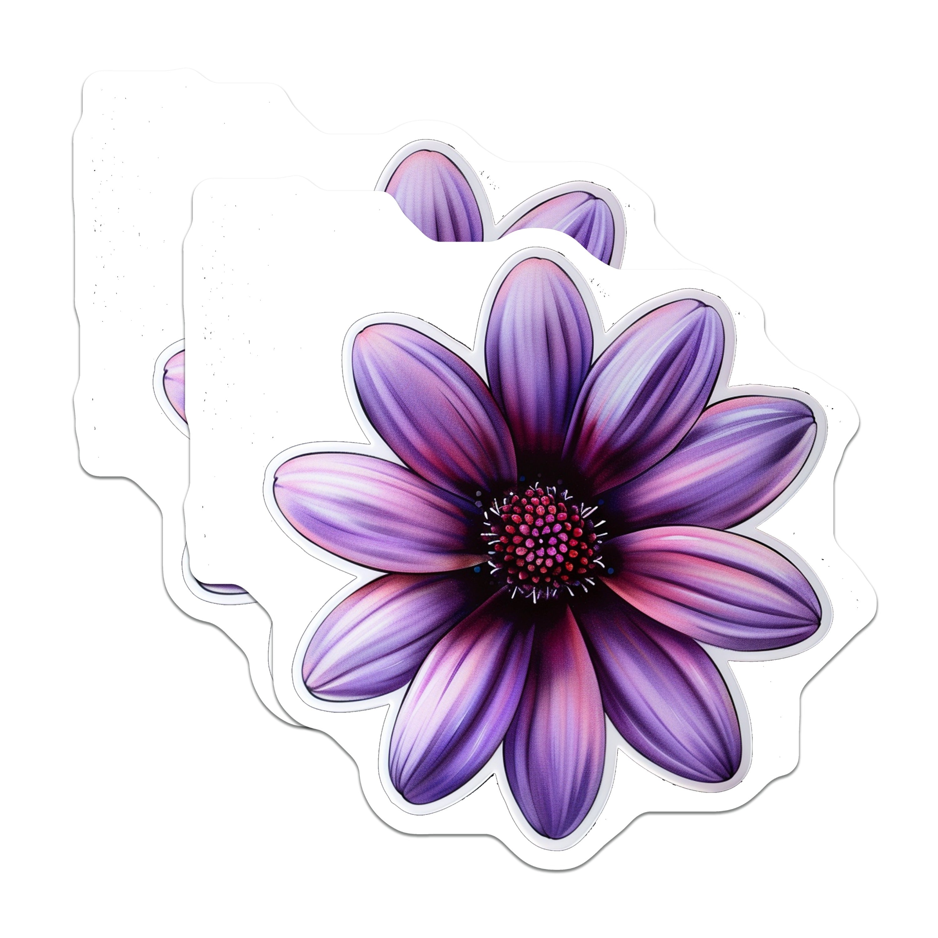 (2 Pack) Purple Daisy Magnets - Vibrant Botanical Refrigerator Decor - Aesthetic Home Office Locker Organizer Accessory - 5 Inches On Longest Side - Thick Durable Magnet - Made in USA - MAG38182