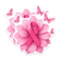 (2 Pack) Breast Cancer Awareness Magnets - Pink Ribbon Flower - Survivor Support Hope Decor - 5 Inches On Longest Side - Thick Durable Magnet - Made in USA - MAG38651