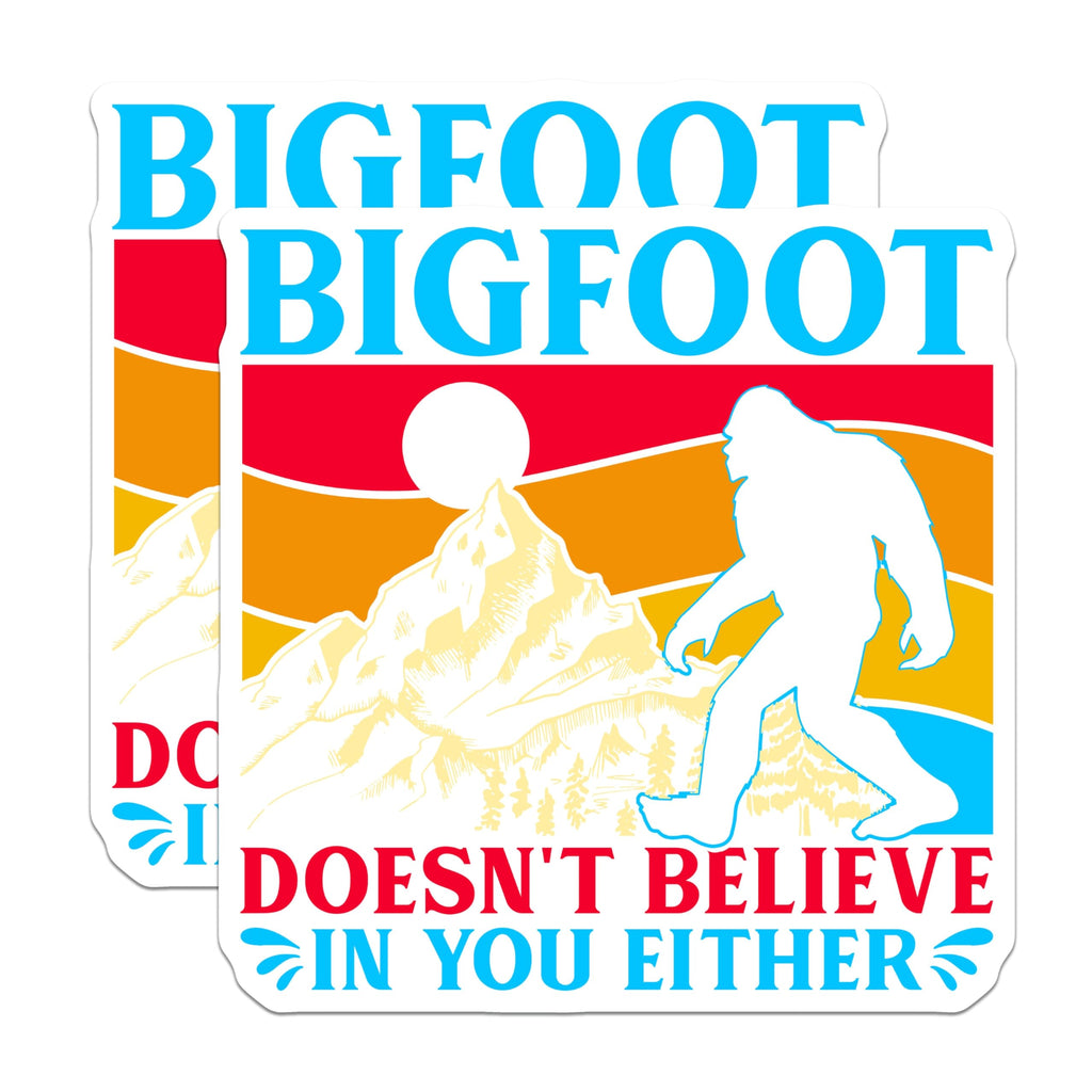 (2 Pack) Bigfoot Skeptic Magnets - Funny Cryptid Design - Wilderness Fridge Decor - 5 Inches On Longest Side - Thick Durable Magnet - Made in USA - MAG20598