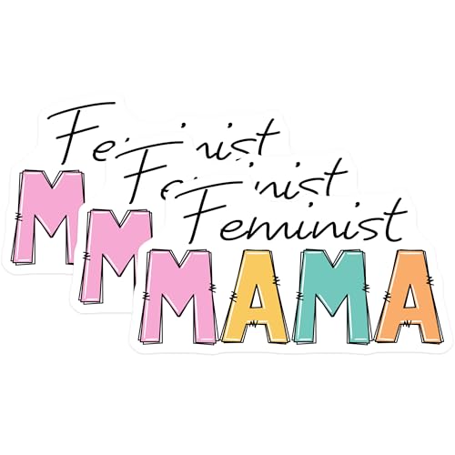 (3 Pack) Feminist Mama Decals - Empowering Mom Sticker - Mother Advocate Decal - 3 Inches On Longest Side - Easy Peel & Apply - Made in USA - 3MCS7106