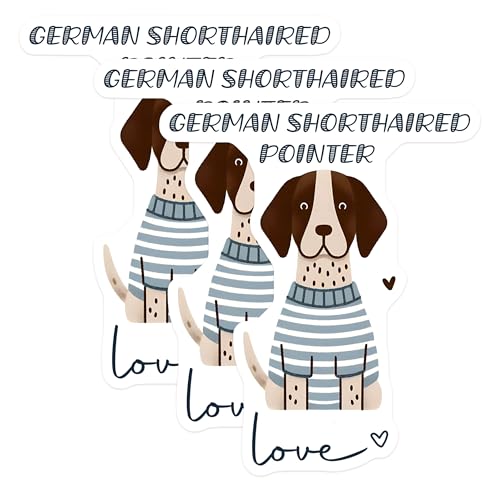 (3 Pack) German Shorthaired Pointer Decals - GSP Dog Stickers - Dog Breed Decal - 3 Inches On Longest Side - Easy Peel & Apply - Made in USA - 3MCS6065