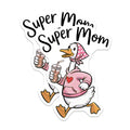 (2 Pack) Super Mom Goose Magnets - Busy Mama Fridge Decor - Coffee Lover Funny Kitchen Organizer - 5 Inches On Longest Side - Thick Durable Magnet - Made in USA - MAG39107