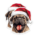 (2 Pack) Christmas Mastiff Magnets - Santa Hat Dog Holiday Decor - Festive Refrigerator Magnets - 5 Inches On Longest Side - Thick Durable Magnet - Made in USA - MAG24477