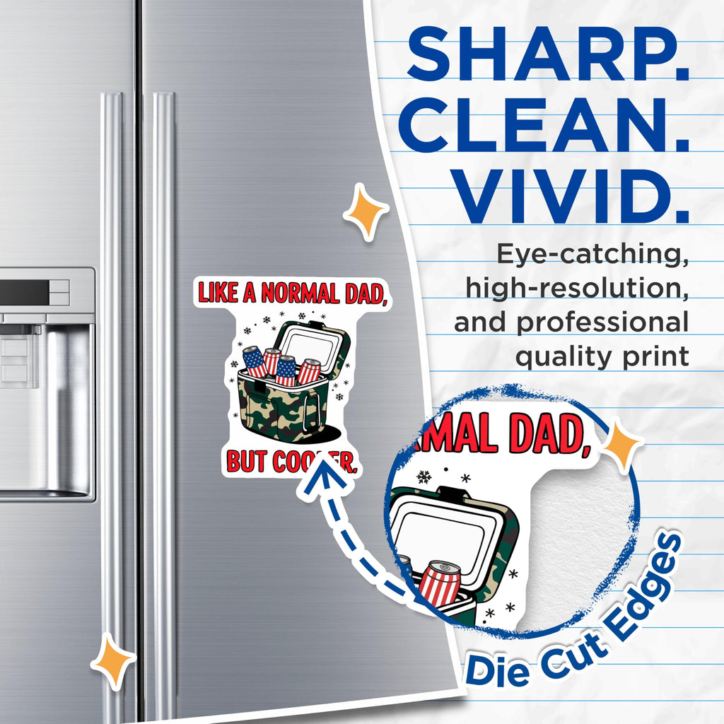 (2 Pack) Dad Cooler Magnets - Funny Father's Day Decor - Like a Normal Dad but Cooler - 5 Inches On Longest Side - Thick Durable Magnet - Made in USA - MAG21985
