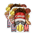 (2 Pack) Softball Mom Magnets - Messy Bun Game Day Baseball - Fan Team Spirit Decoration - Season Sports Accessory - 5 Inches On Longest Side - Thick Durable Magnet - Made in USA - MAG24101