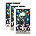 (3 Pack) Overthinker Tarot Decals - Skull Space Art - Laptop Decals - 3 Inches On Longest Side - Easy Peel & Apply - Made in USA - 3MCS4238
